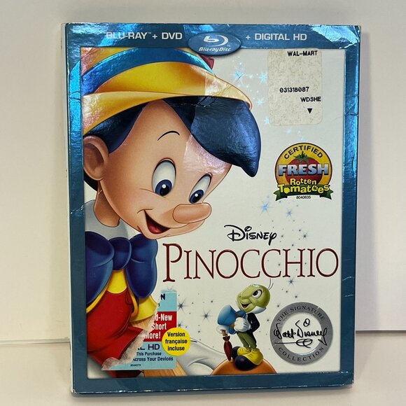 Disney Pinocchio Signature Collection Blu Ray & DVD 2 Disc Combo Movie - Picture 1 of 13